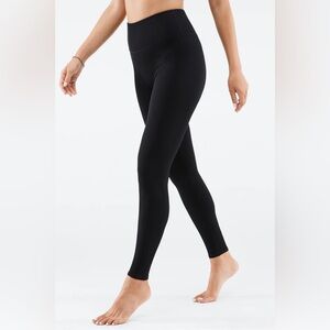 Fabletics Black High-Waist Ribbed Leggings